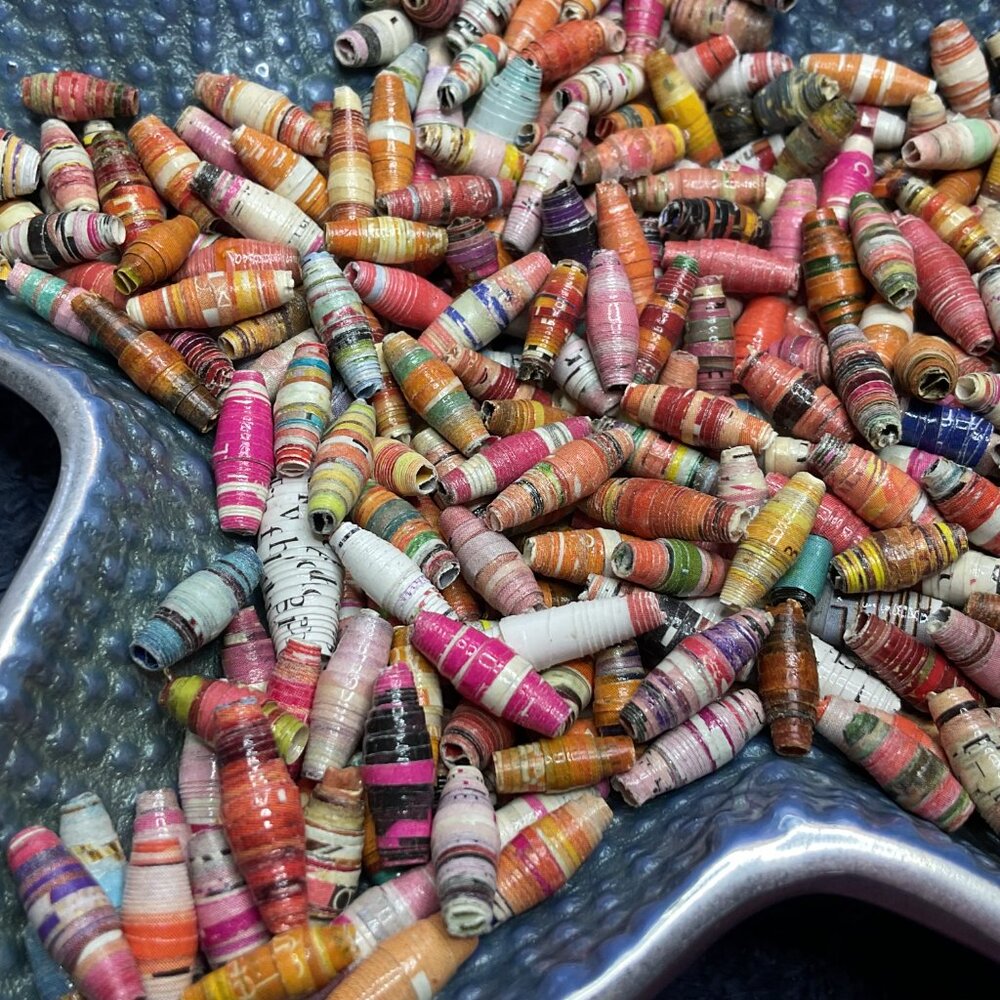Handmade Paper Beads For Jewelry Making - Picture 2 of 3